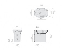 BIDET M2 DA 55 A TERRA SCHEDA TEC